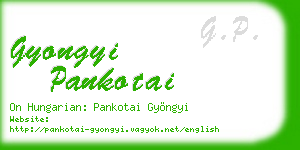 gyongyi pankotai business card